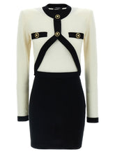 Balmain Filo Leone Catena Dress White/black