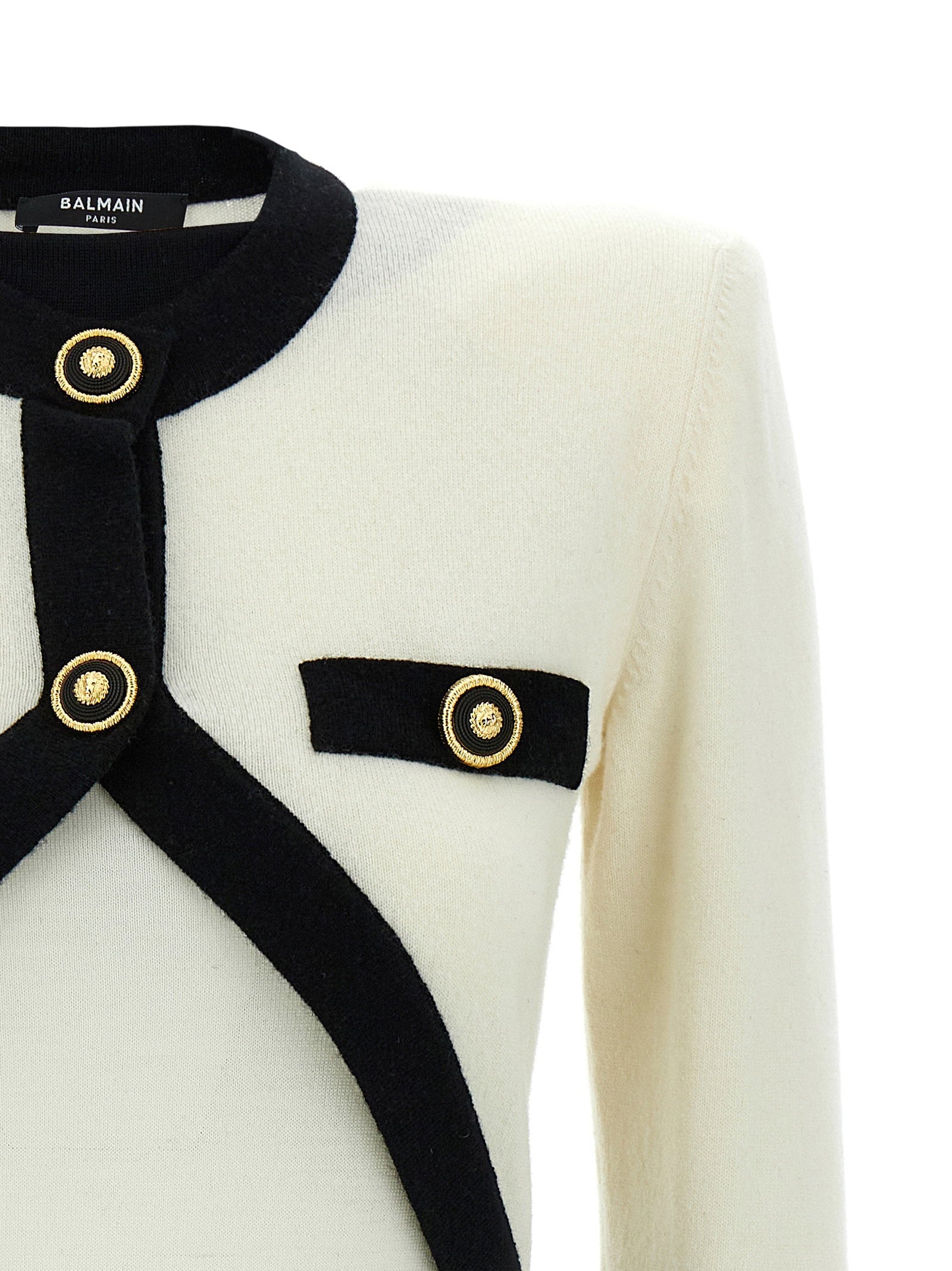 Balmain Filo Leone Catena Dress White/black