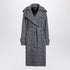 Dolce & Gabbana Houndstooth Wool Double-Breasted Checked Coat Grey