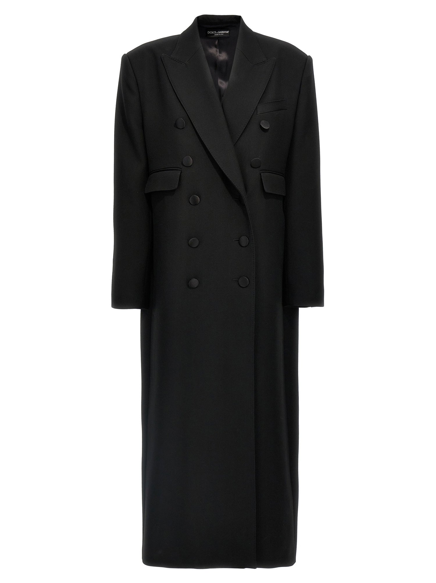 Dolce &amp; Gabbana Long Tuxedo Coat Black