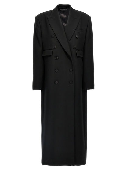 Dolce &amp; Gabbana Long Tuxedo Coat Black