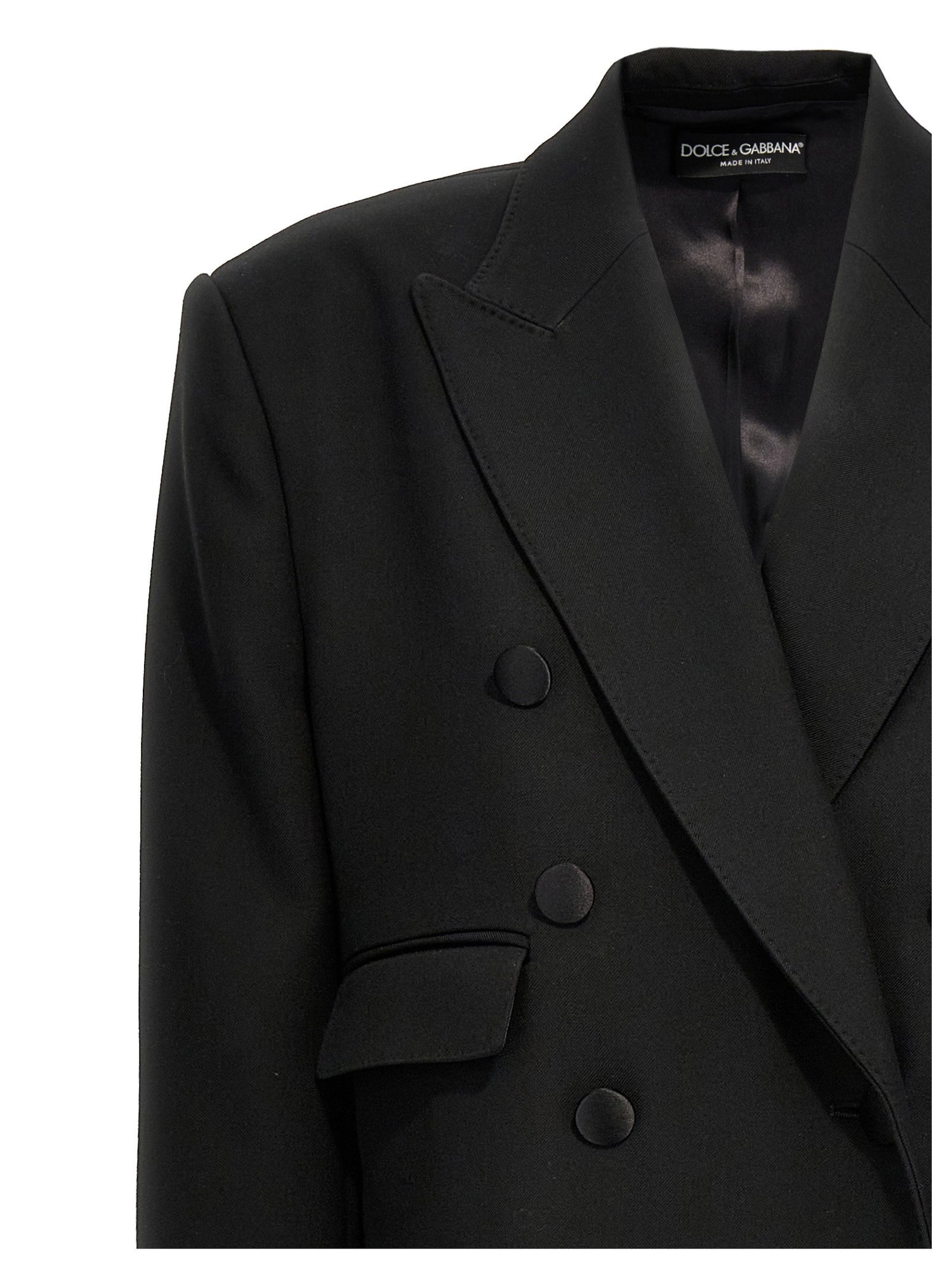 Dolce &amp; Gabbana Long Tuxedo Coat Black