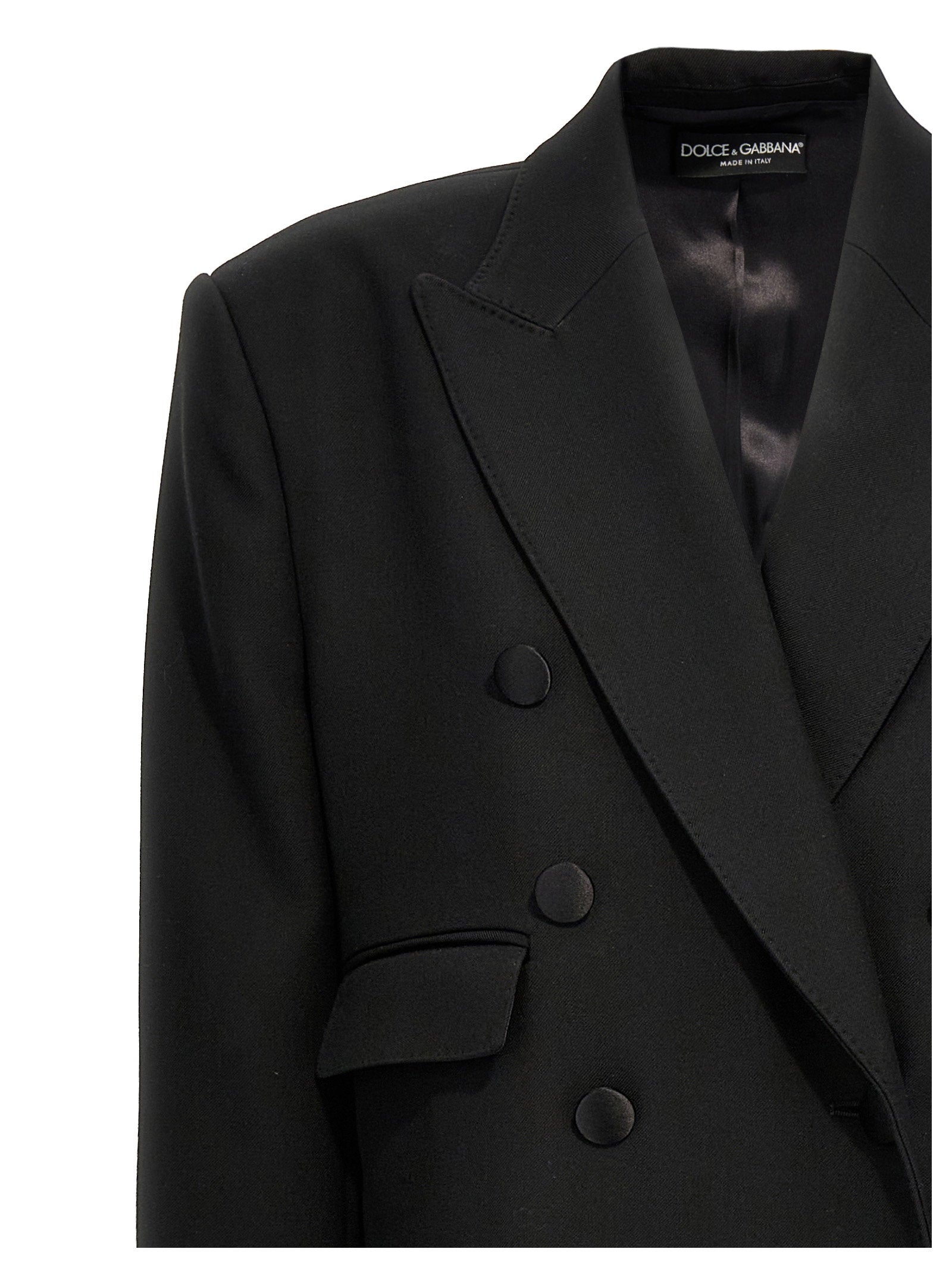 Dolce &amp; Gabbana Long Tuxedo Coat Black