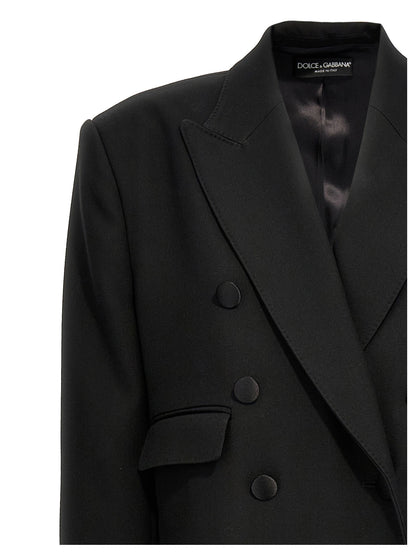 Dolce &amp; Gabbana Long Tuxedo Coat Black