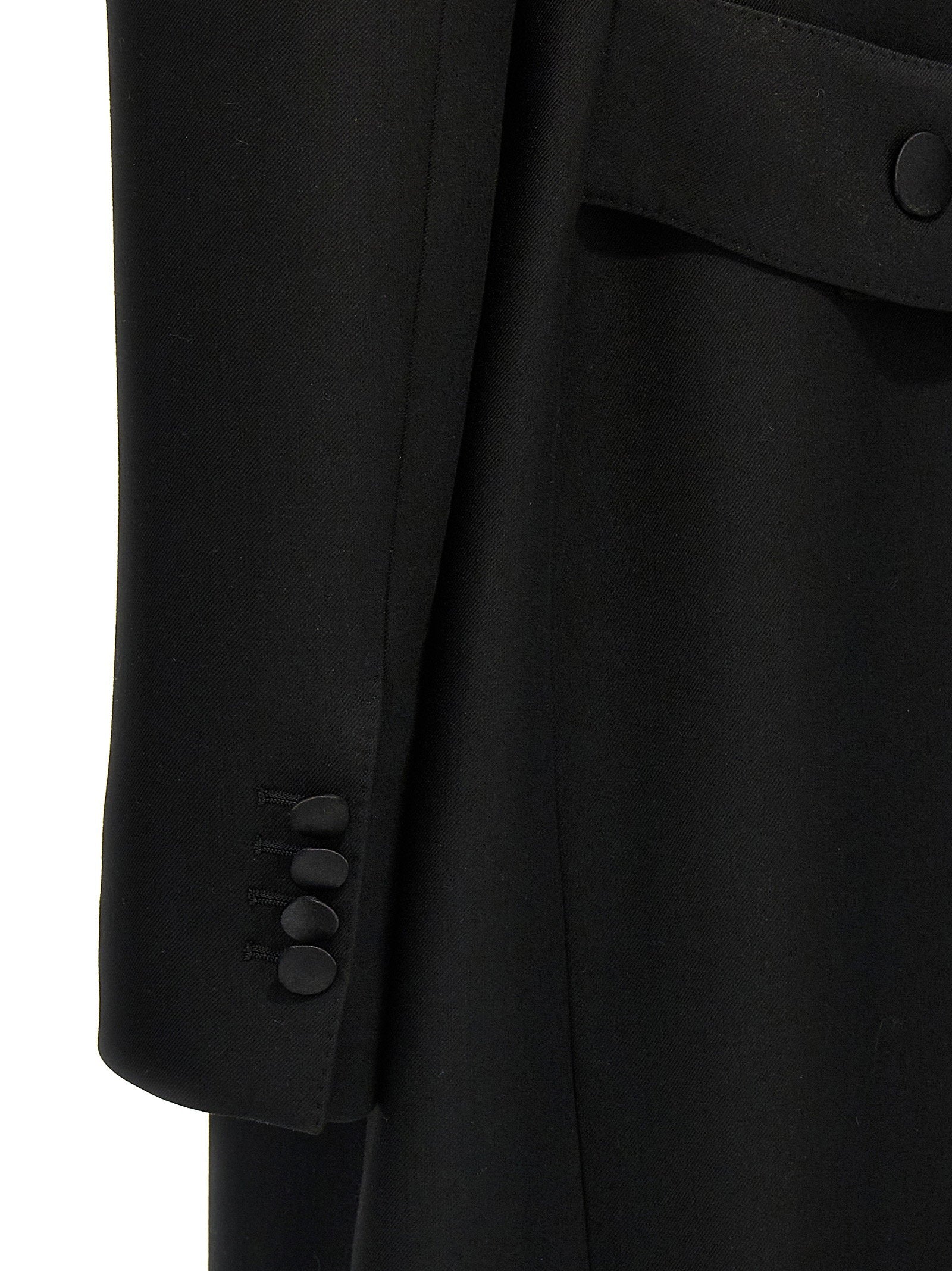 Dolce &amp; Gabbana Long Tuxedo Coat Black