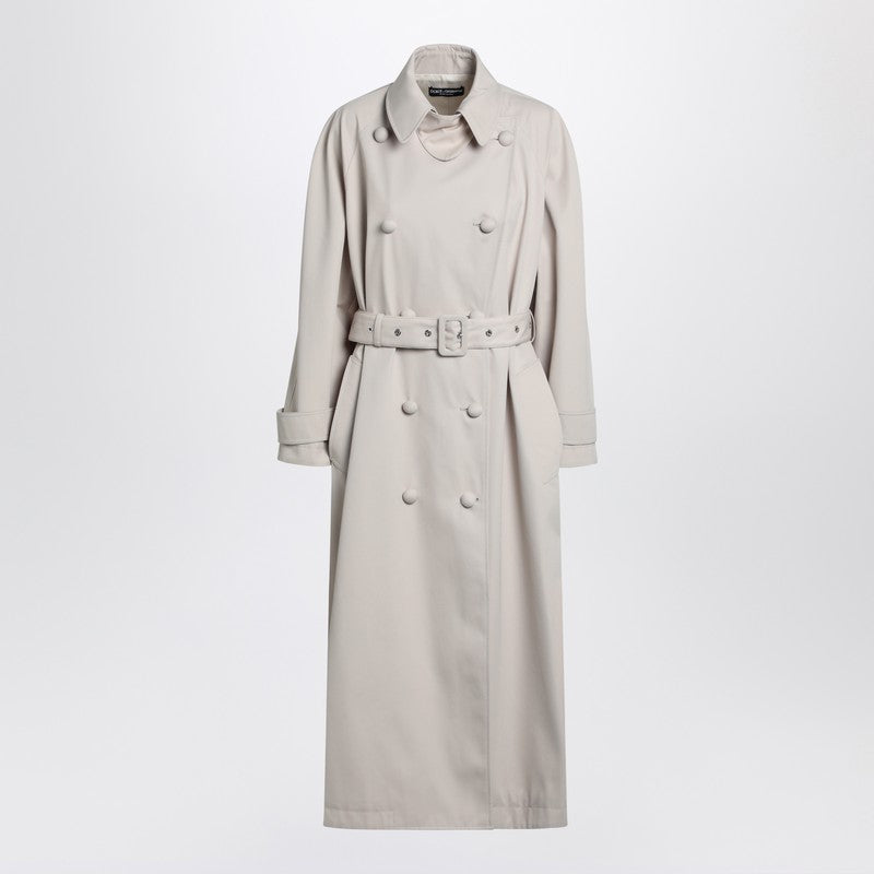 Dolce & Gabbana Beige Double-Breasted Cotton Trench Coat Beige