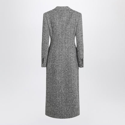 Dolce &amp; Gabbana Single-breasted Chevron Wool Coat Multicolor