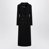 Dolce & Gabbana Long Double-Breasted Black Wool Coat Black