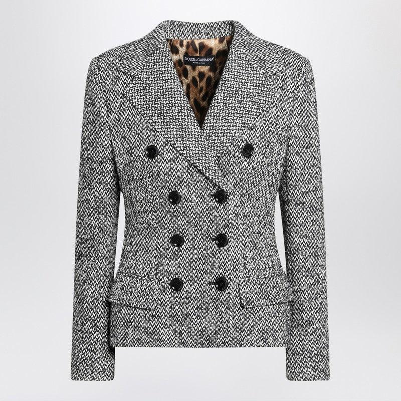 Dolce &amp; Gabbana Single-breasted speckled wool-blend jacket multicolor
