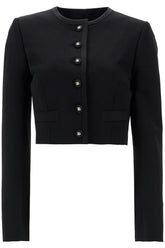 Dolce & Gabbana Cropped Wool Blazer With Logo Buttons