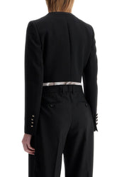 Dolce & Gabbana Cropped Wool Blazer With Logo Buttons