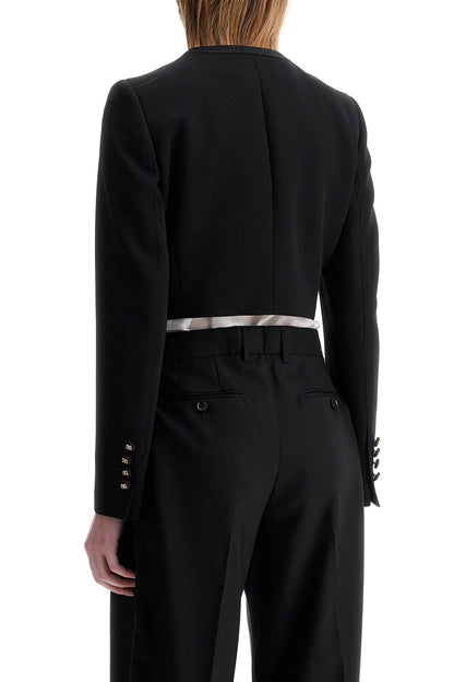 Dolce &amp; Gabbana Cropped Wool Blazer With Logo Buttons