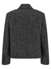 Dolce & Gabbana Striped Wool Blazer White/black