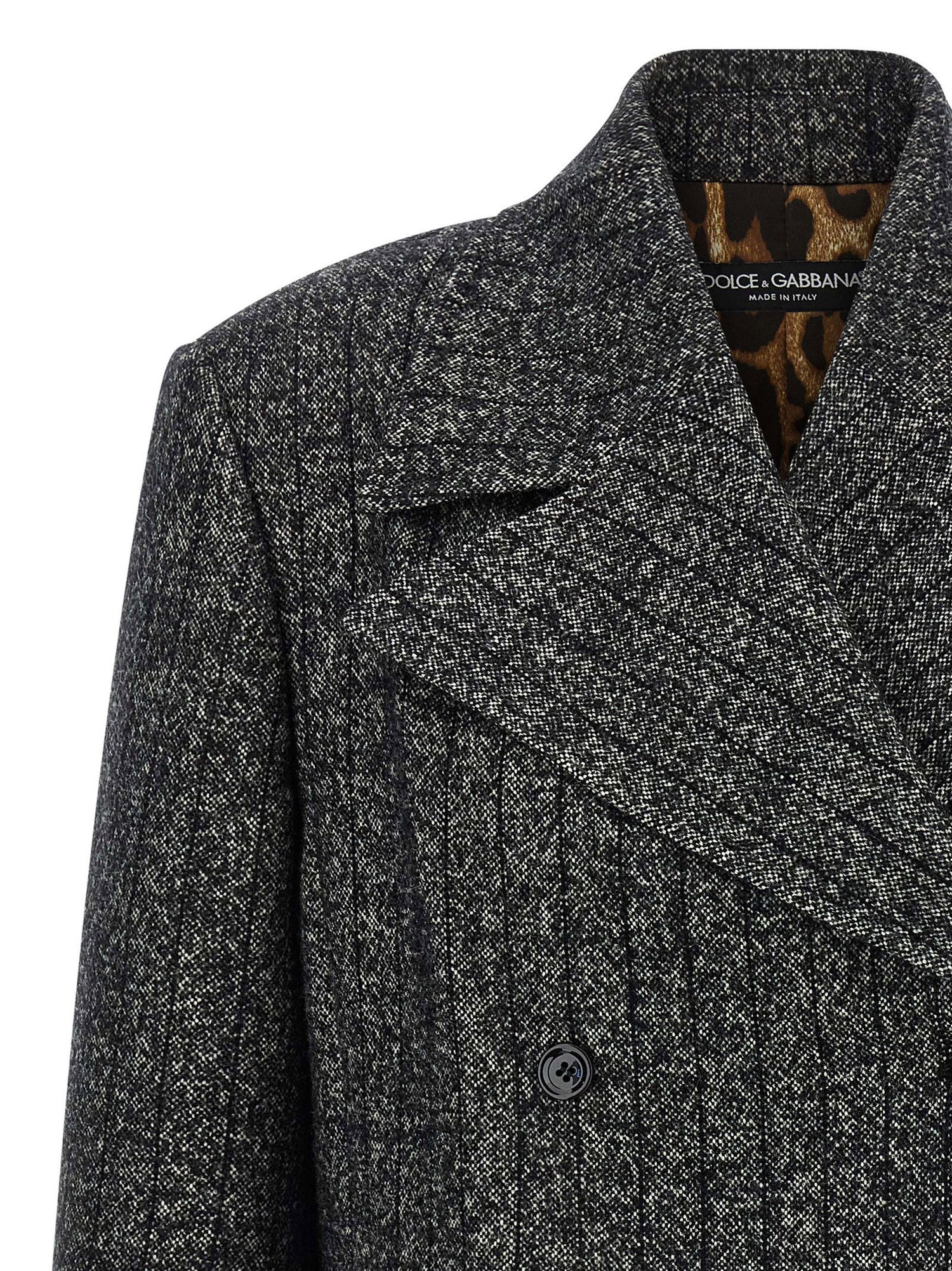 Dolce &amp; Gabbana Striped Wool Blazer White/black
