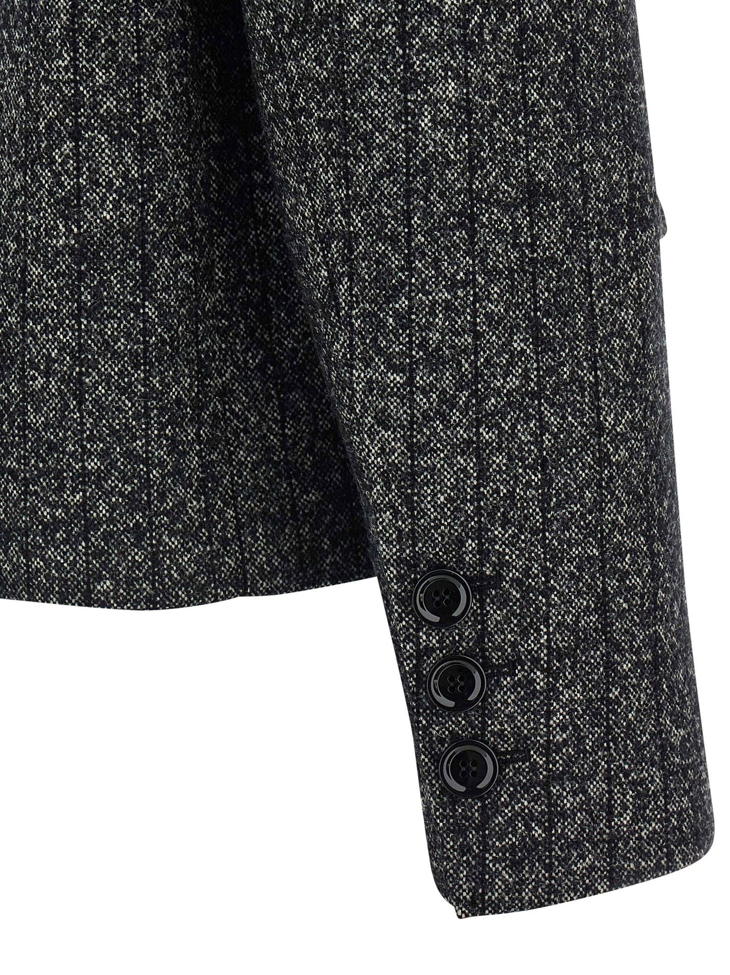 Dolce &amp; Gabbana Striped Wool Blazer White/black