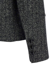 Dolce & Gabbana Striped Wool Blazer White/black