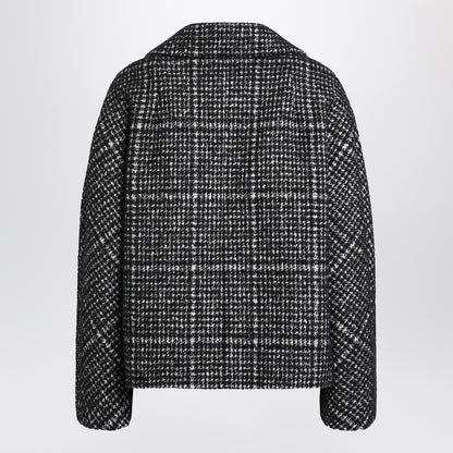 Dolce &amp; Gabbana Black &amp; White Houndstooth Wool Double-Breasted Jacket Grey
