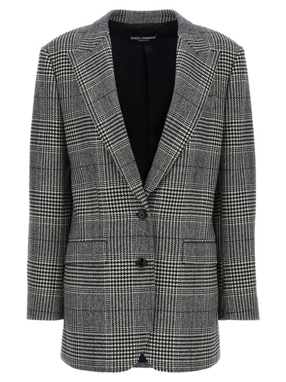 Dolce &amp; Gabbana Pied De Poule Blazer White/Black