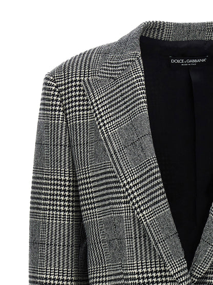 Dolce &amp; Gabbana Pied De Poule Blazer White/Black