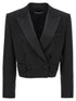 Dolce & Gabbana Tuxedo Crop Blazer Black