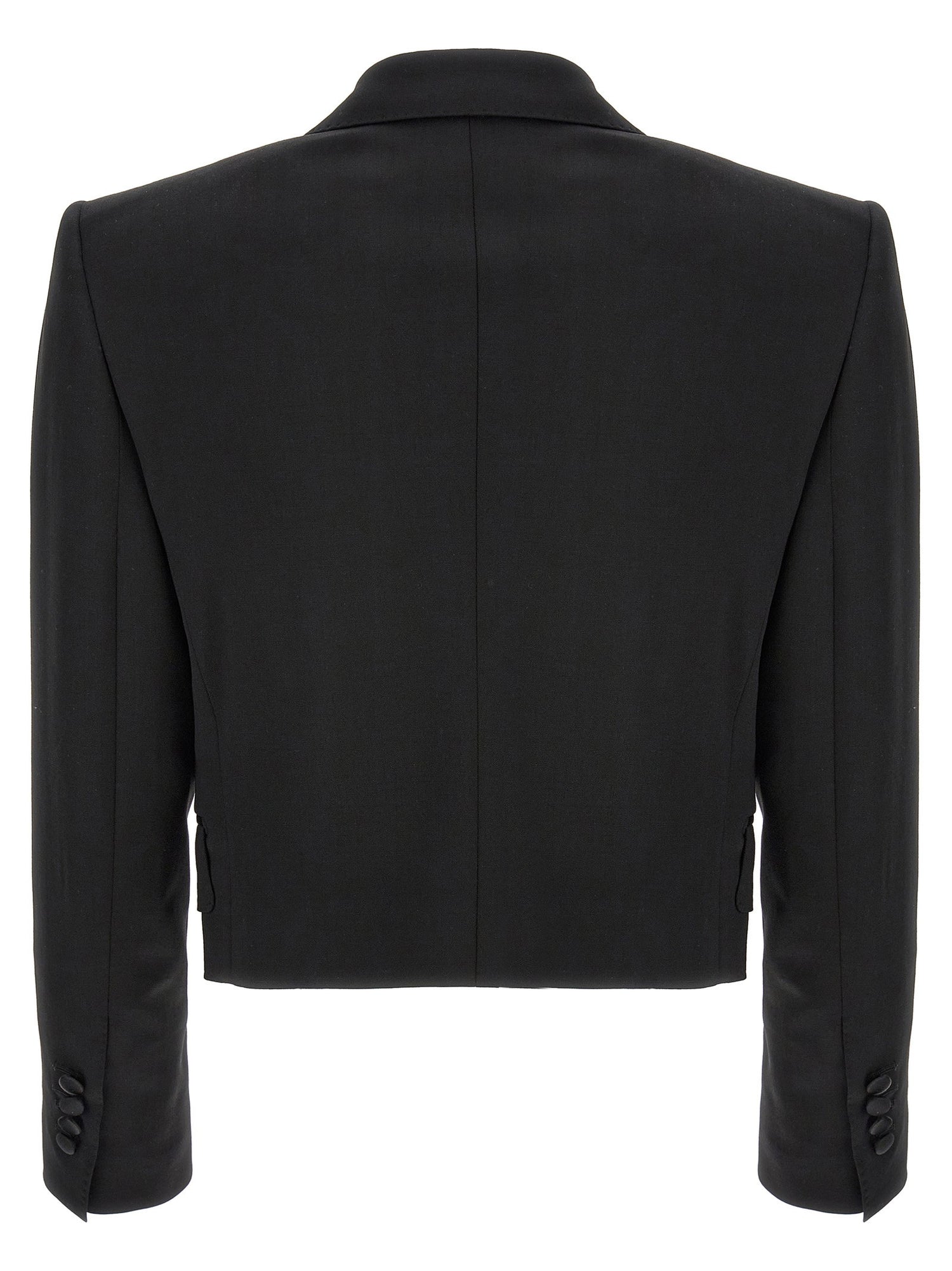 Dolce &amp; Gabbana Tuxedo Crop Blazer Black