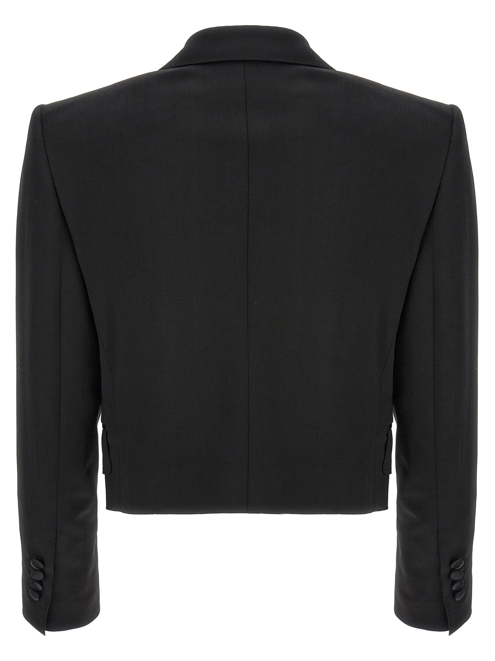 Dolce &amp; Gabbana Tuxedo Crop Blazer Black