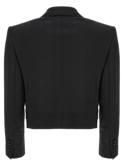 Dolce &amp; Gabbana Tuxedo Crop Blazer Black