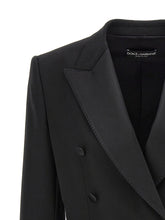 Dolce & Gabbana Tuxedo Crop Blazer Black