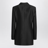 Dolce & Gabbana Black Double-Breasted Wool Jacket with Pointed Lapels Black