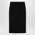 Dolce & Gabbana Black Wool Crêpe Pencil Skirt with Satin Trim Black