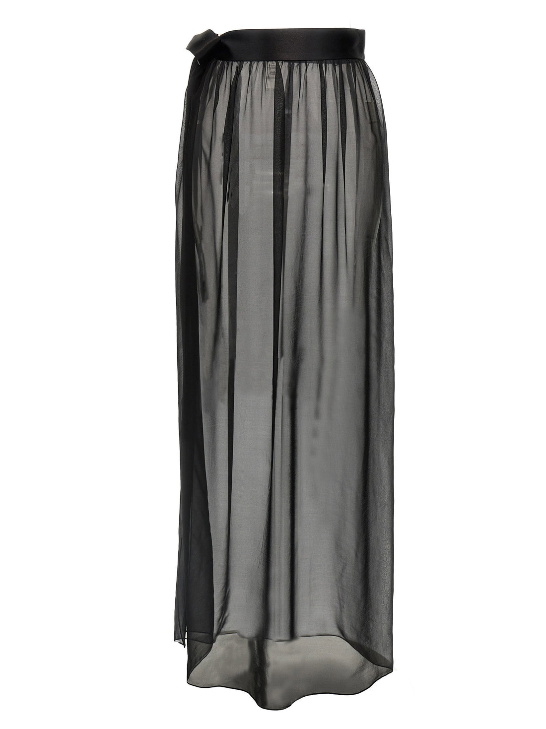 Dolce & Gabbana Chiffon Long Skirt Black