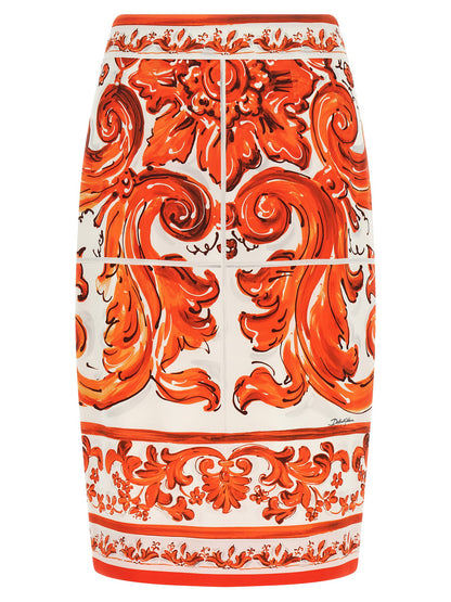 Dolce &amp; Gabbana Maiolica Skirt Orange