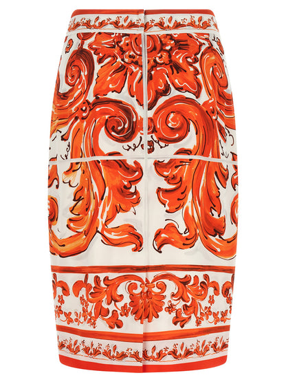 Dolce &amp; Gabbana Maiolica Skirt Orange