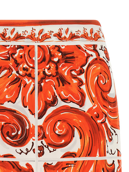 Dolce &amp; Gabbana Maiolica Skirt Orange