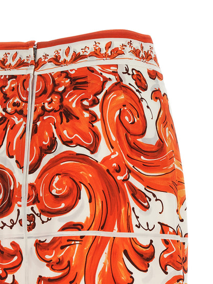 Dolce &amp; Gabbana Maiolica Skirt Orange