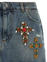 Dolce & Gabbana Embroidery Skirt Blue