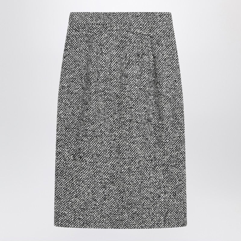 Dolce &amp; Gabbana Speckled Wool-Blend Pencil Skirt Grey Multicolor