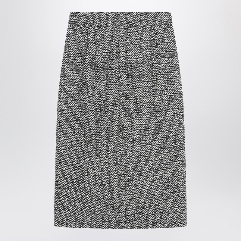 Dolce &amp; Gabbana Speckled Wool-Blend Pencil Skirt Grey Multicolor