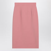Dolce & Gabbana Powder Pink Virgin Wool High-Waist Pencil Skirt Pink