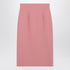 Dolce & Gabbana Powder Pink Virgin Wool High-Waist Pencil Skirt Pink