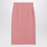 Dolce & Gabbana Powder Pink Virgin Wool High-Waist Pencil Skirt Pink