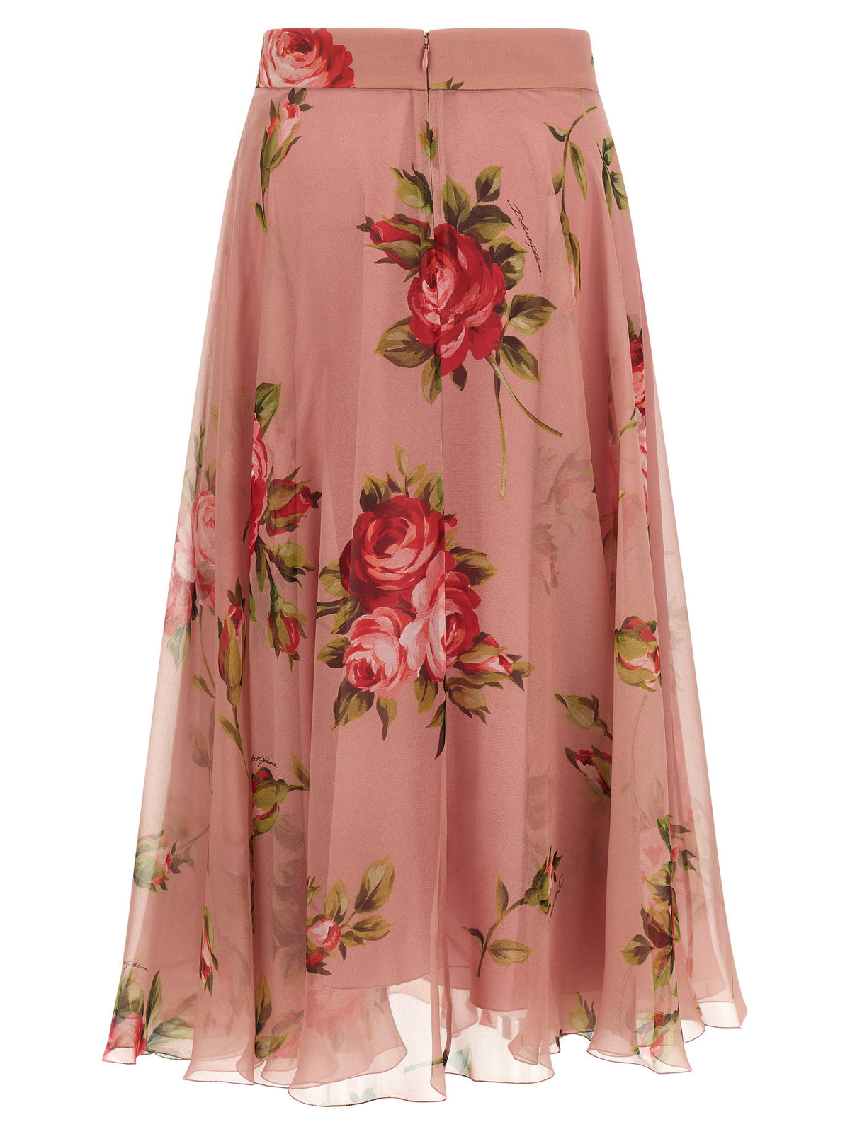 Dolce &amp; Gabbana Bouquet Rose Skirt Pink