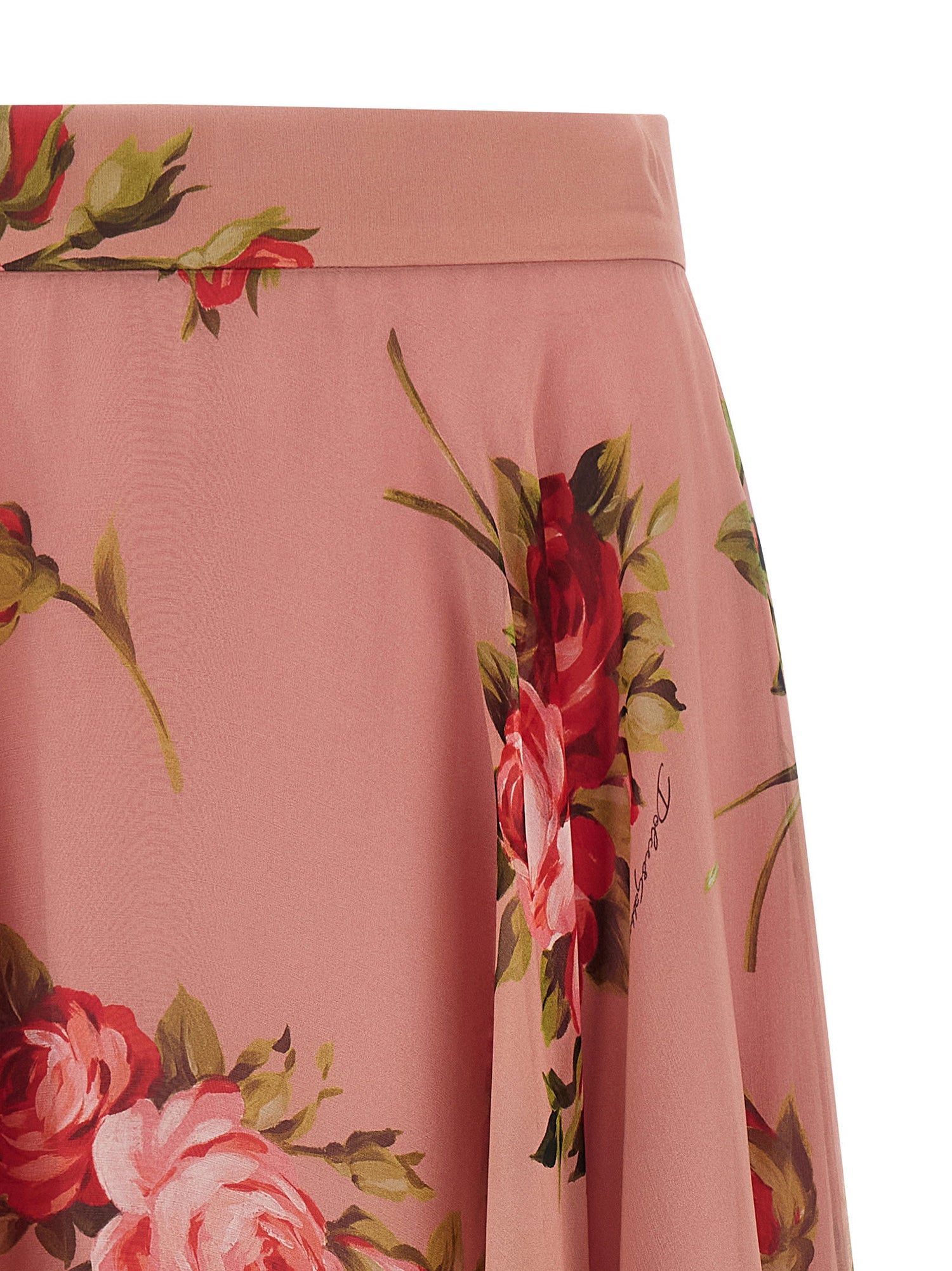 Dolce &amp; Gabbana Bouquet Rose Skirt Pink