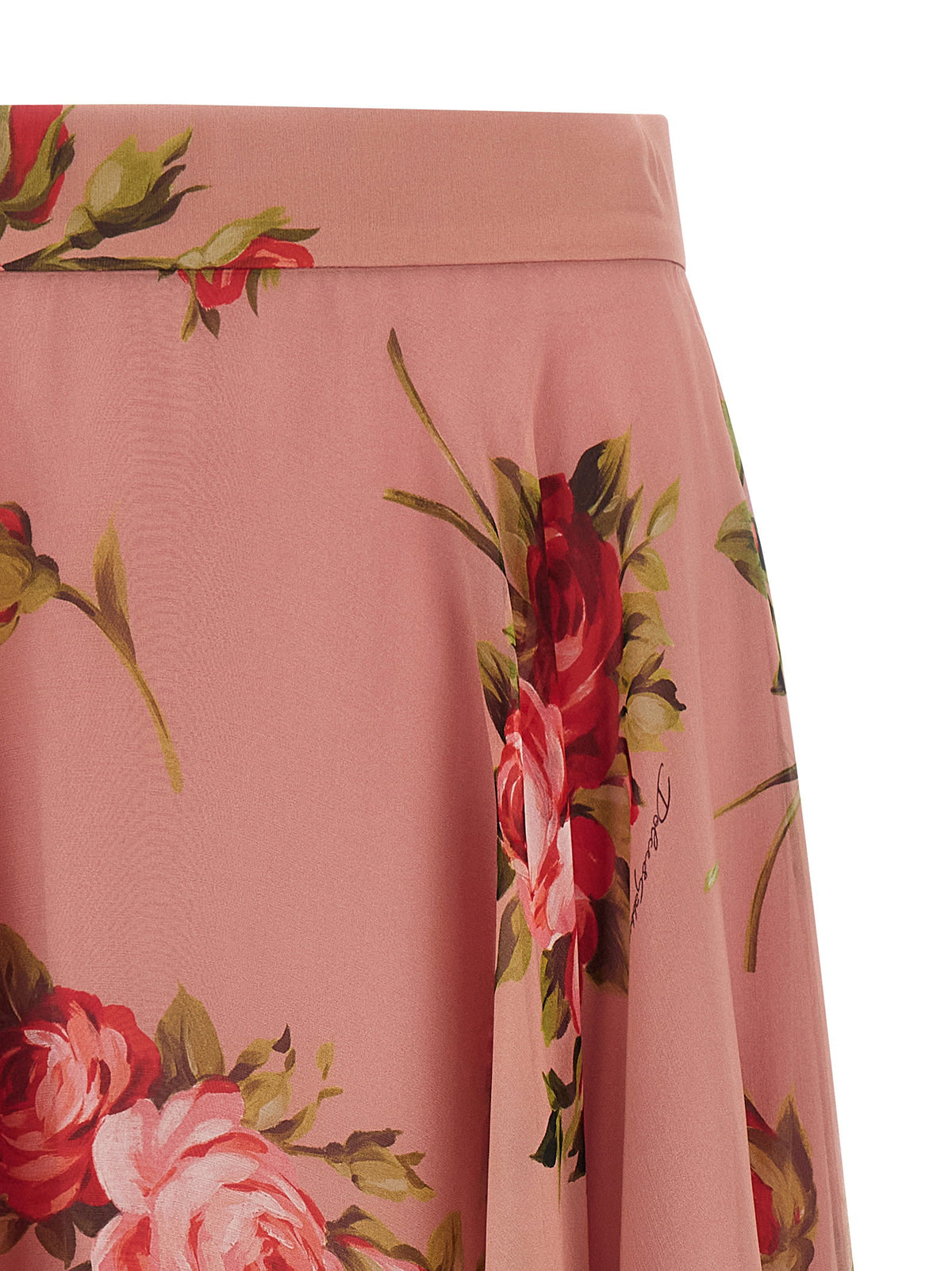 Dolce &amp; Gabbana Bouquet Rose Skirt Pink