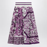 Dolce&Gabbana Maiolica print skirt in poplin Purple 