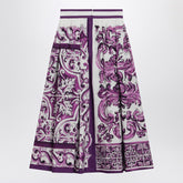 Dolce&Gabbana Maiolica print skirt in poplin Purple 