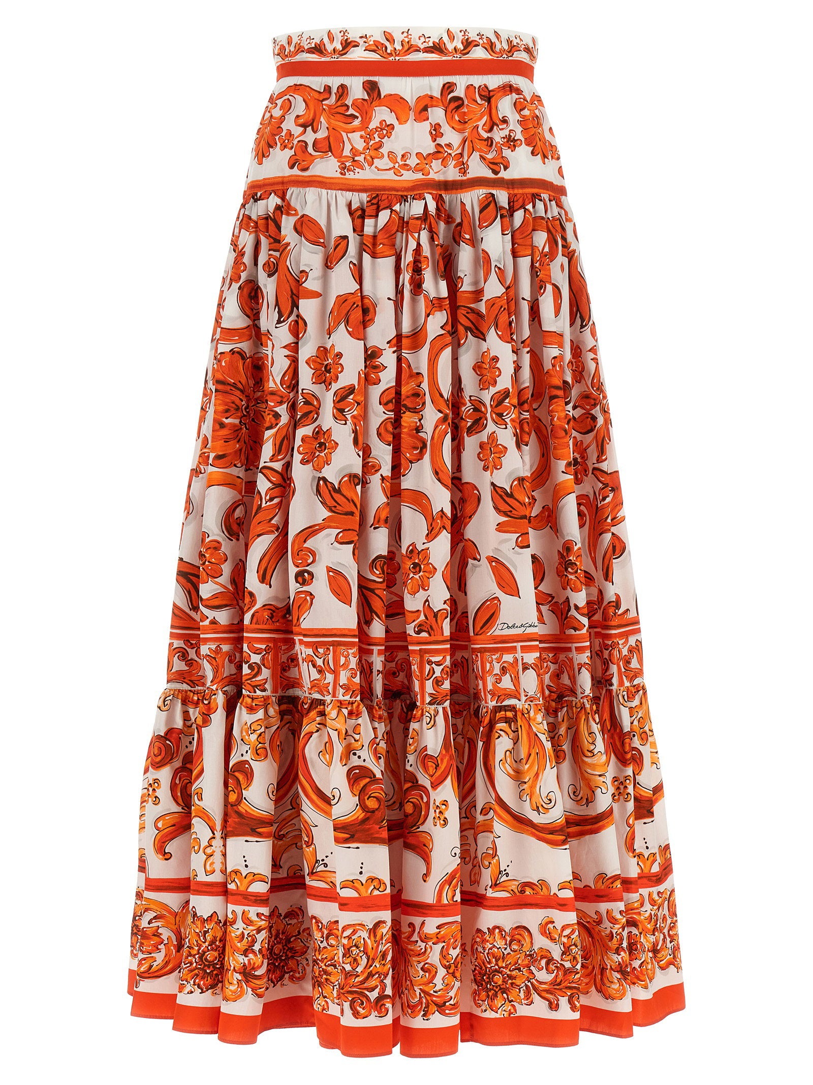 Dolce &amp; Gabbana Maiolica Skirt Orange