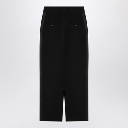 Dolce &amp; Gabbana Black Gabardine Wool Pencil Skirt Black