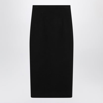 Dolce &amp; Gabbana Black Wool High-Waist Pencil Skirt Black
