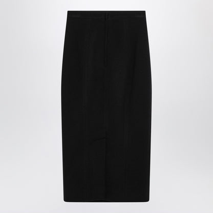 Dolce &amp; Gabbana Black Wool High-Waist Pencil Skirt Black